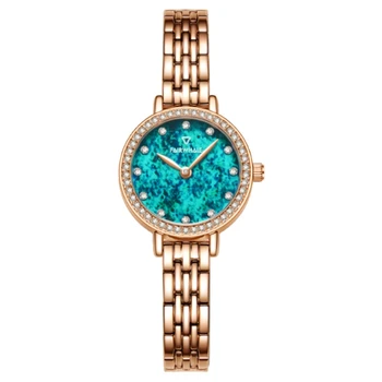 Марка Fairwhale 2023, Новые кварцевые часы для дам, Винтажный бриллиантовый дизайн, Роскошные женские часы, Маленькие зеленые часы, Часы 3210