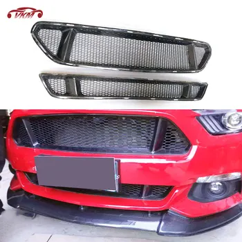 Материал из углеродного волокна, Решетка переднего бампера автомобиля, украшение автомобиля для Ford Mustang 2015 2016 2017, FRP, стиль передней крышки