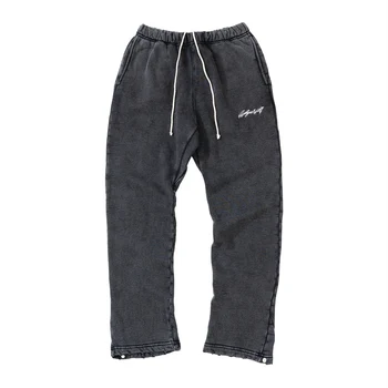 Модный Бренд уличной одежды ASKYURSELF Расклешенные Брюки с пуговицами на подоле брюк, Длинные брюки в стиле хип-хоп, Спортивные штаны, Мужские