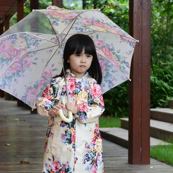 Модный весенне-осенний детский плащ с цветочным рисунком для девочек, детский плащ-пончо, детская одежда, дождевик