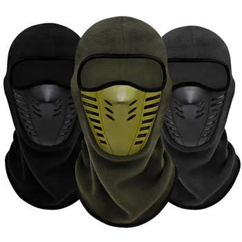 Мужская Женская Мотоциклетная маска, флисовая термальная маска для лица, сохраняющая тепло, балаклава для верховой езды, Байкерская зимняя ветрозащитная Лыжная маска