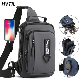 Мужская Нагрудная сумка, Портативная USB-Аккумуляторная Сумка для отдыха, Диагональный пакет, Спортивный рюкзак для путешествий, Модный рюкзак на одно плечо