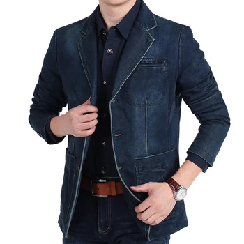 Мужская джинсовая куртка, модная хлопковая синяя куртка, джинсовая куртка, весенне-осенняя одежда