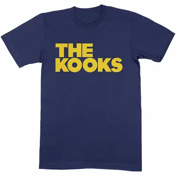 Мужская официальная темно-синяя футболка с желтым логотипом The Kooks