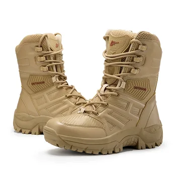 Мужские военные тактические ботинки водонепроницаемый ботинки кожаные пара пустынных ботинок боевые ботинки Армии рабочие мужские мотоциклетные ботинки