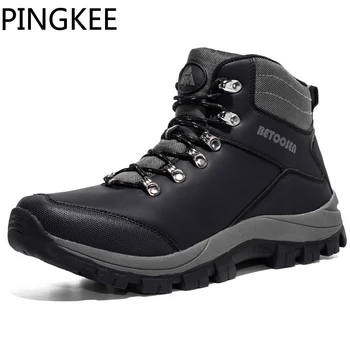 Мужские непромокаемые походные ботинки PINGKEE, Классическая уличная повседневная обувь для мужчин, легкие ботинки из натуральной кожи для альпинизма