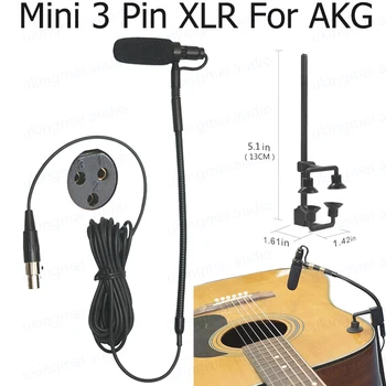 Музыкальный инструмент, микрофон для деревянной гитары, Конденсаторный микрофон на гусиной шее, для AKG Shure, Беспроводной микрофон Sennheiser Transmitte