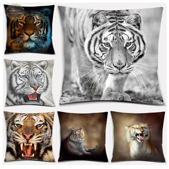 Наволочка для животных серии Tiger Lion с рисунком персиковой кожи, подарки для домашнего Офиса, Декоративные Наволочки, Чехол для дивана для спальни, автомобиля