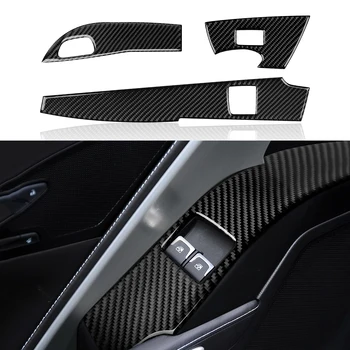 Накладка на панель Переключателя стеклоподъемника автомобиля из углеродного волокна, наклейка на накладку для Chevrolet Corvette C7 2014-2019 Аксессуары