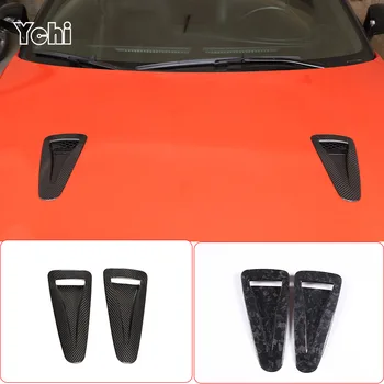 Настоящее Углеродное волокно для Nissan GTR R35 2008-2016, декоративная наклейка на вентиляционное отверстие капота автомобиля, внешние аксессуары