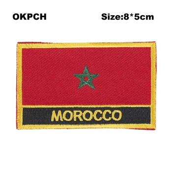 Нашивки с вышивкой флага Марокко, наклеивающиеся на пильный диск, наклеивающиеся на патчи для шитья одежды в доме и саду
