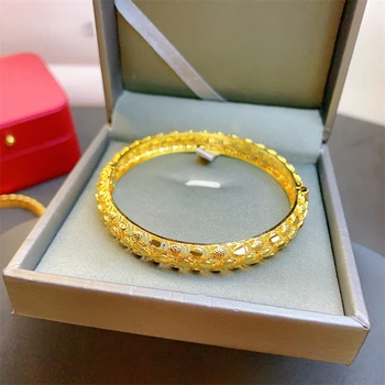 Никогда не выцветает Оригинальный золотой браслет с полым хвостом Феникса для женщин Невесты Высококачественные ювелирные изделия Свадебные Женские браслеты