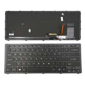 Новая Клавиатура для ноутбука Sony VAIO SVF14N11CXB SVF14N13CXB SVF14N13CXS SVF14N15ST SVF14N16CXB SVF14N16CXS Черного Цвета С подсветкой
