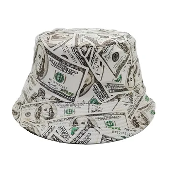 Новая Шляпа с принтом доллара, Уличное Женское Мужское Ведро, Вводная Часть, Уличная хип-хоп Кепка, Весенне-летние Пляжные солнцезащитные шляпы