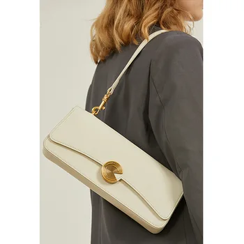 Новая женская сумка на одно плечо, косая сумка через плечо, французская винтажная ручная сумка с расширенными ощущениями, Белая сумка подмышками