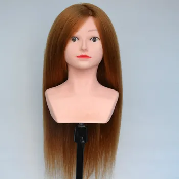 Новое поступление, женская голова-манекен, Косметологический манекен, голова парикмахера с настоящими волосами, профессиональная головка для укладки