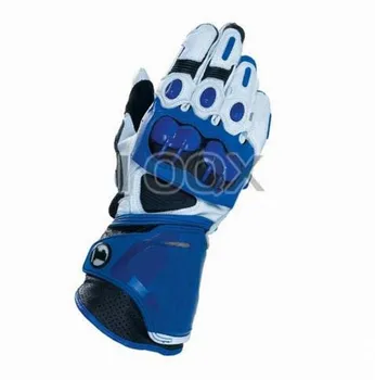 Новые Мотоциклетные перчатки Alpine GP Long Race Driving PRO, Кожаные Сине-белые спортивные перчатки, все размеры M-XXL