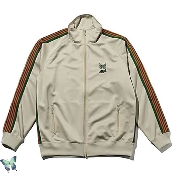 Новые иглы X Aipl Joint Limited, спортивная куртка с вышивкой в виде Бабочки, Куртка для Мужчин И Женщин, трикотажная толстовка с лямками в полоску