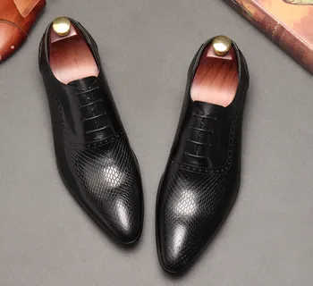 Новые мужские туфли из британской кожи, змеиной кожи, мужские туфли с острыми кружевами, мужские модельные туфли в деловом стиле, свадебные туфли из лакированной кожи