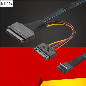 Новый MiniSAS Oculink 4.0 с разъемом 90 ° от SFF-8611 до SFF-8639 U.2 с разъемом от 8611 до 8639 с блоком питания SATA, Поддерживающим PCIE NVMe SSD