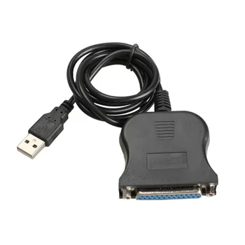 Новый разъем USB 1.1-DB25, кабель-преобразователь для печати LPT для параллельного принтера, черный