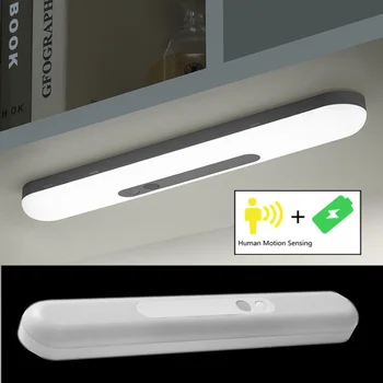 Ночник, светодиодная подсветка под шкафом, Датчик движения, Подсветка в шкафу, USB-Аккумуляторная индукционная лампа для освещения кухни