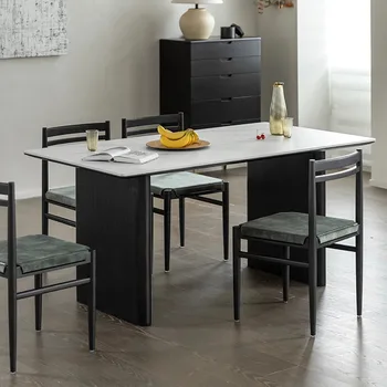 Обеденный стол в скандинавском минималистичном стиле, Расслабляющий Дизайн, Прямоугольник, Водонепроницаемый Обеденный стол, Экономящий пространство, Портативная Мебель для дома Esstisch