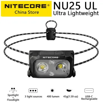 Оптовая продажа Nitecore NU25 400L USB-C Перезаряжаемая Фара Со Встроенным Аккумулятором с 3 источниками света Для Бега, Треккинга, Альпинизма