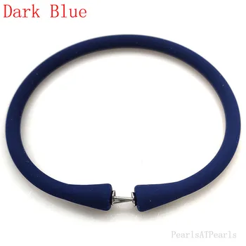 Оптовый 7-дюймовый Темно-синий Резиновый Силиконовый браслет для Изготовленного на заказ Браслета