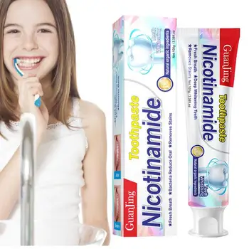 Отбеливающая зубы Зубная паста С Никотинамидом, Ослепительно-Белая Зубная паста для удаления пятен, Лучшая чистка Для эффективного удаления неприятного запаха изо рта
