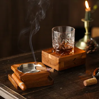 Пепельница для сигар в японском стиле, Набор Бокалов для Ликера, Лоток для воды, Подстаканник