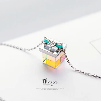 Подарочное ожерелье Thaya Color Light Bow из серебра 925 пробы в Богемном стиле, интересное цветное ожерелье-призма для женщин, ювелирные изделия специального дизайна