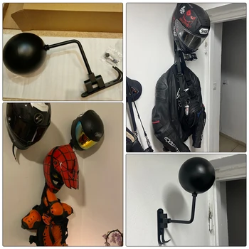 Поддержка мотоциклетного шлема Вращение на 180 Градусов, Вешалка для шлема, подставка для дисплея, держатель стойки, настенный с двойным крючком