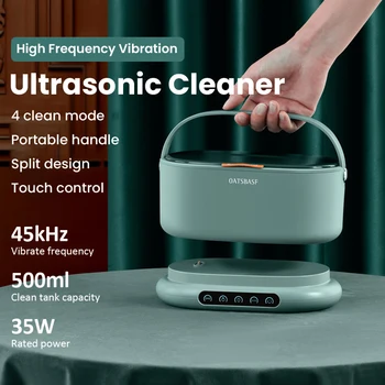 Портативный ультразвуковой очиститель Профессиональный 4 режима Ultrasonico для чистки ювелирных изделий, очков, 500 мл для зубных протезов, колец для часов