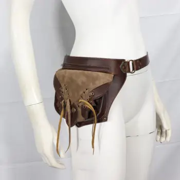 Поясная сумка из искусственной кожи в средневековом винтажном стиле для мужчин и женщин, поясная сумка в стиле стимпанк, поясная сумка для мотоцикла