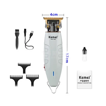 Профессиональная электрическая парикмахерская Машинка для стрижки волос Kemei, полая режущая головка, расстояние между ножами 0, Масляная головка, USB Перезаряжаемая машинка для стрижки волос
