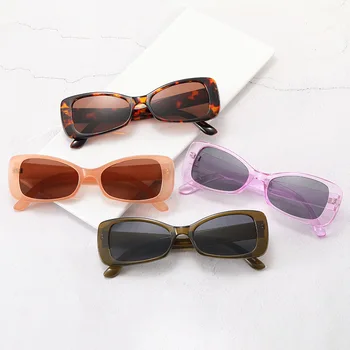 Прямоугольные винтажные солнцезащитные очки с маленьким бантом Для женщин 2021 Брендовые дизайнерские Солнцезащитные Очки Оттенки Женские Очки UV400 для мужчин Four Seasons