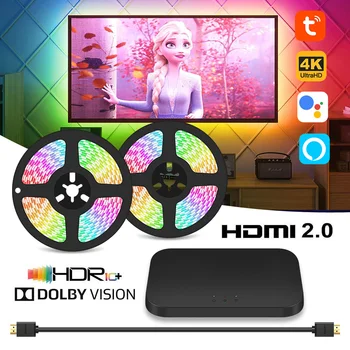 Рассеянный Свет 4K HDMI Подсветка ТЕЛЕВИЗОРА Подсветка ПК Синхронизация с погружным экраном Совместимость с Alexa Google Home Dolby Vision HDR10