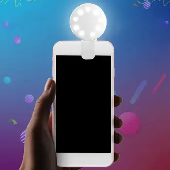 Решение для прямой Трансляции Selfie Fill Light Портативный Перезаряжаемый Зажим для Селфи с Регулируемой 3-уровневой Подсветкой для телефона