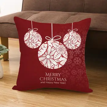 Рождественский чехол для подушки, праздничные рождественские наволочки, прочный не выцветающий принт в виде лося и снеговика для стильного праздничного декора