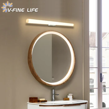 Светодиодный настенный светильник для ванной комнаты 30 см 50 см 220 В, современные настенные бра, Белый настенный светильник для гостиной
