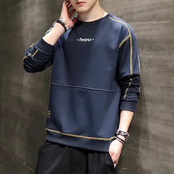 Свитер мужской, Новая мужская футболка с длинными рукавами, Толстовки, уличная одежда, топы, хип-хоп Корейская мода