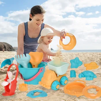 Силиконовые Пляжные игрушки, Детский набор инструментов для формовки песка, Летняя игра в воду, Детская Забавная игра, Милая форма для животных, мягкая игрушка для купания детей