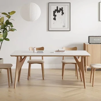 Скандинавские деревянные обеденные столы, Роскошная кухня, гостиная, Современные обеденные столы, Кофейный дизайн, Mesas Comedor Мебель для дома SR50DT