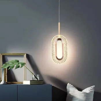 Скандинавский минималистичный креативный фон для гостиной, настенный светильник, высококачественное украшение спальни, светодиодная люстра, проект отеля