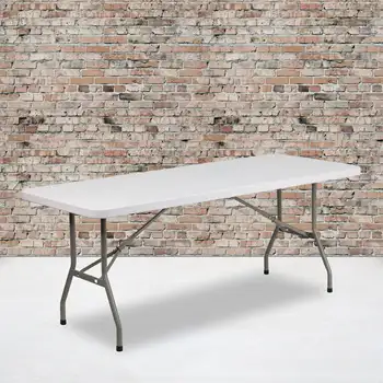 Складной столик из гранитного белого пластика на 6 футов для флэш-мебели