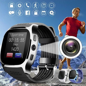 Смарт-часы T8 Bluetooth Watches Фитнес-трекер, Поддержка измерения артериального давления, вызов SIM-карты TF, Водонепроницаемые умные часы Для Android IOS