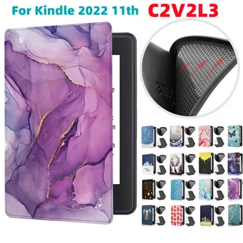 Смарт-чехол с магнитным принтом для 6-дюймового совершенно нового Kindle (выпуск 2022 года) 11-го поколения C2V2L3 со встроенной подсветкой, 6-дюймовая обложка для электронных книг