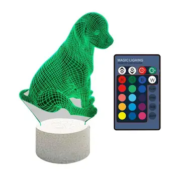 Собачья Лампа С Дистанционным Управлением LED Dog Touch Настольная Лампа С USB Подзарядкой Настольная Лампа Для Украшения Помещений Семь Цветов Света Для Жизни