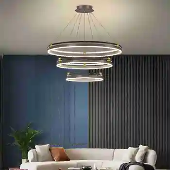 Современная Антикварная Подвесная лампа для гостиной, столовой, Подвесной светильник, Новая Атмосфера, Круговая светодиодная лампа Творческой личности, Простая лампа